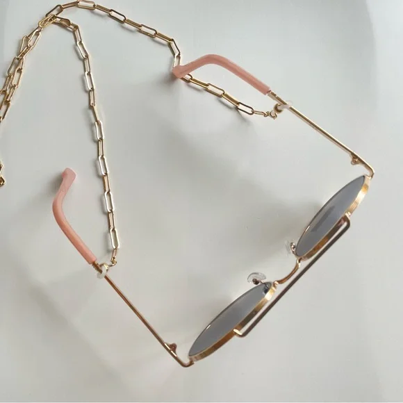 Summer & Rose Riley Sunglasses with Chain Gold Pink NWT - Picture 7 of 12